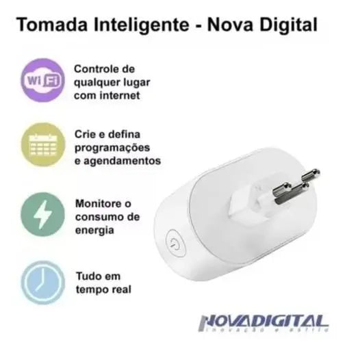 [PROMOÇÃO APENAS HOJE] Tomada Inteligente Wi-fi Nova digital 16A Medidor Consumo