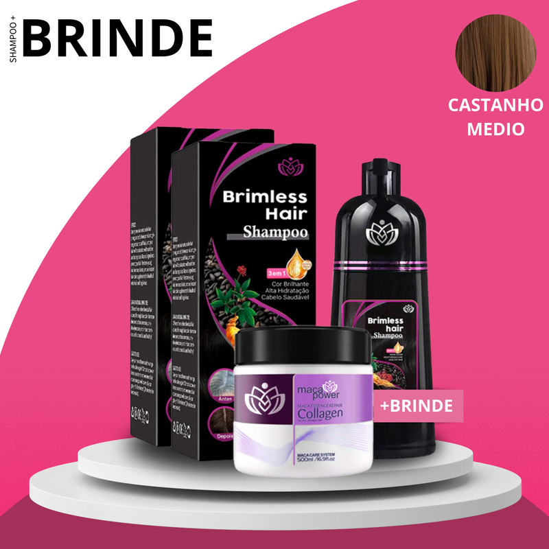 Shampoo Brimless Natural 3 em 1 (Dura até 6 meses) + BRINDE EXCLUSIVO