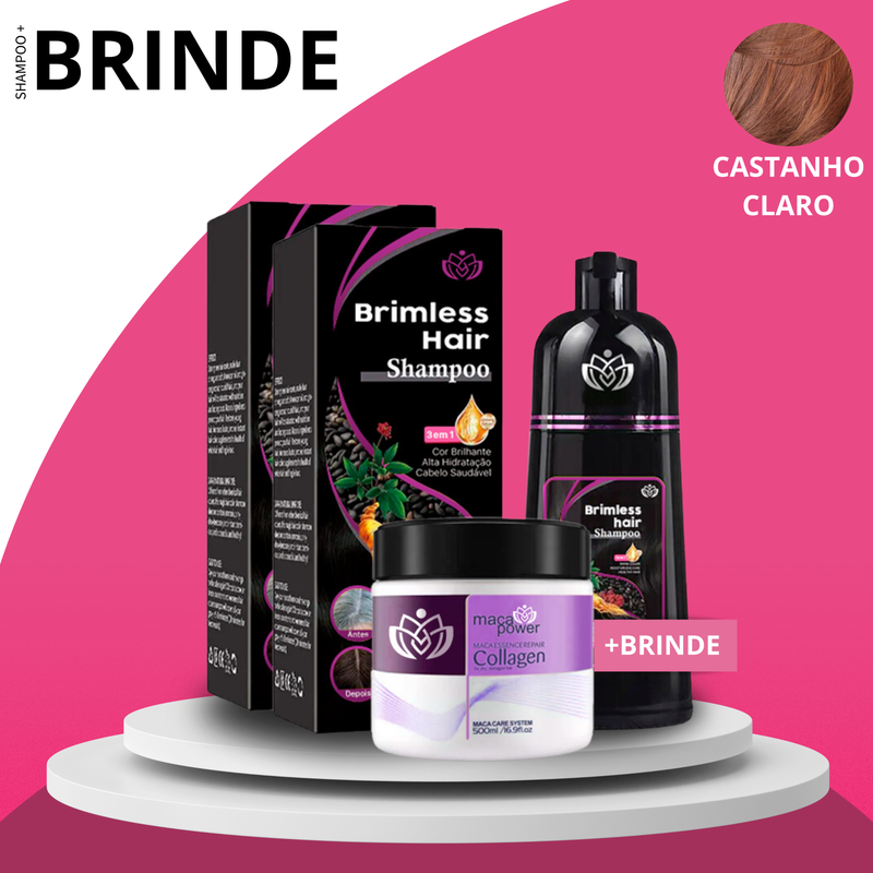 Shampoo Brimless Natural 3 em 1 (Dura até 6 meses) + BRINDE EXCLUSIVO