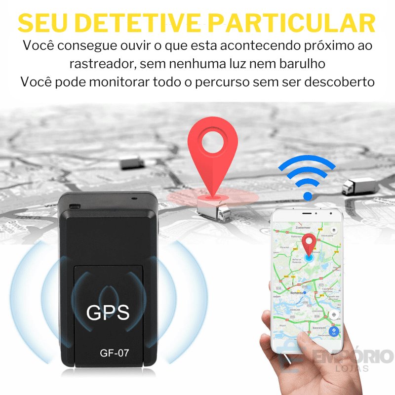 Mini Rastreador GPS com Áudio - Rastreia e Grava Audio - GF-07